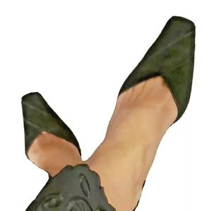 Sergio Rossi Black Pony Hair High Heel Mules 38.5